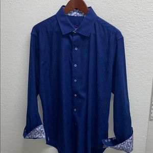 Men’s Robert Graham size L navy blue dress shirt